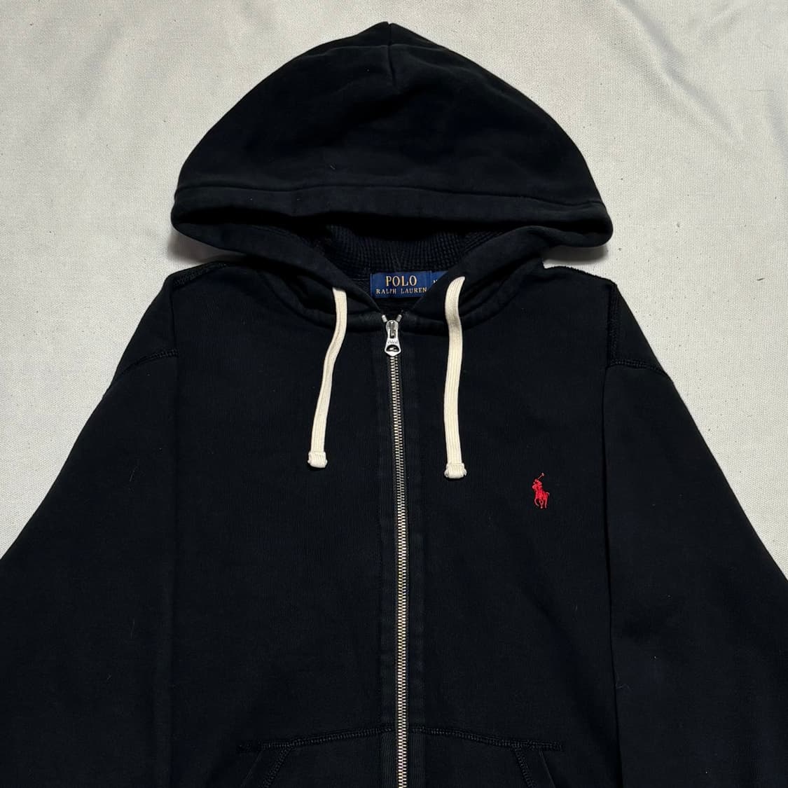 M 폴로랄프로렌 레드 포니 블랙 후드 집업 상품이미지1