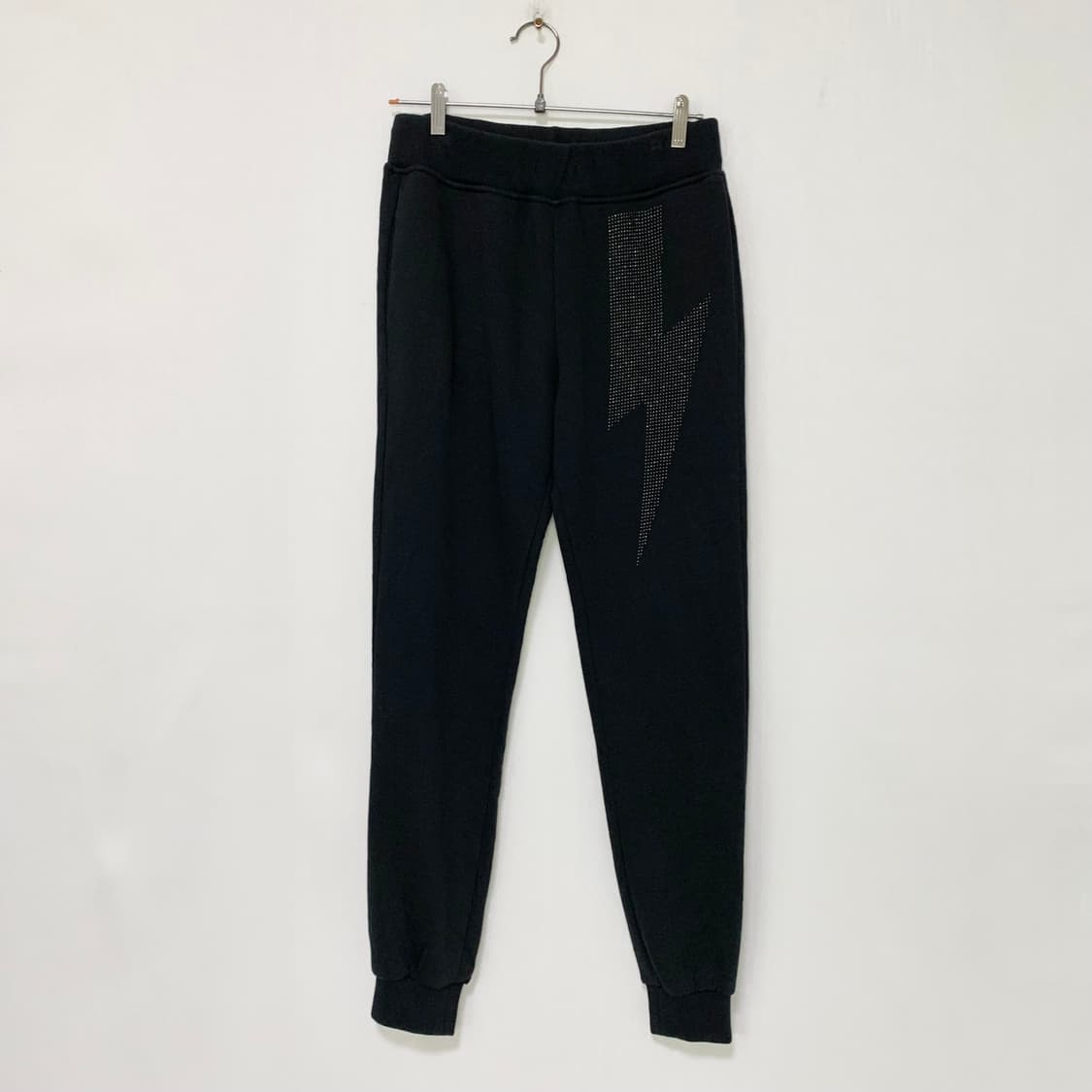 이태리 빈티지 하이드로젠 하이드로겐 핫픽스 큐빅 슬림 조거팬츠 y2k 상품이미지1