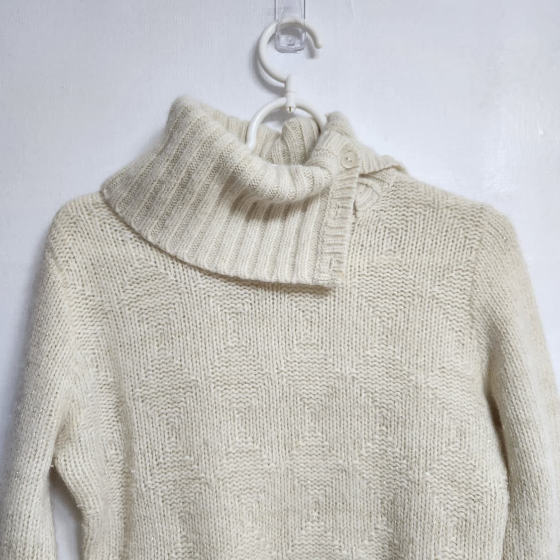 빈티지 청순 아이보리 터틀넥 니트 상품이미지1