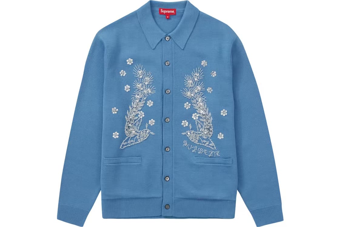 Supreme 슈프림 아플리케 비디드 가디건 블루 상품이미지1