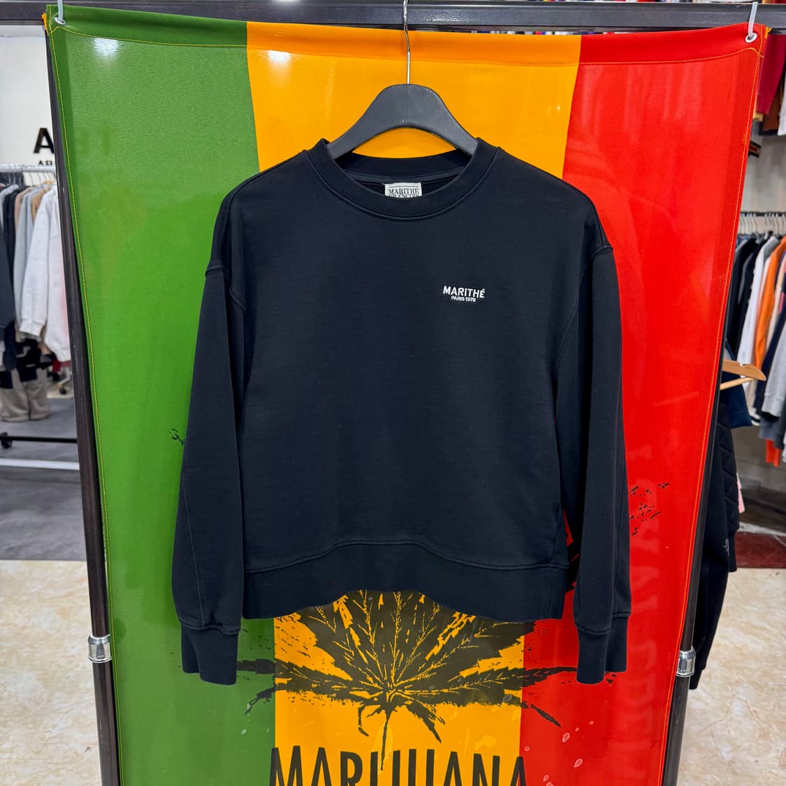 마리떼 프랑소와 저버 블랙 크롭맨투맨 S 상품이미지1