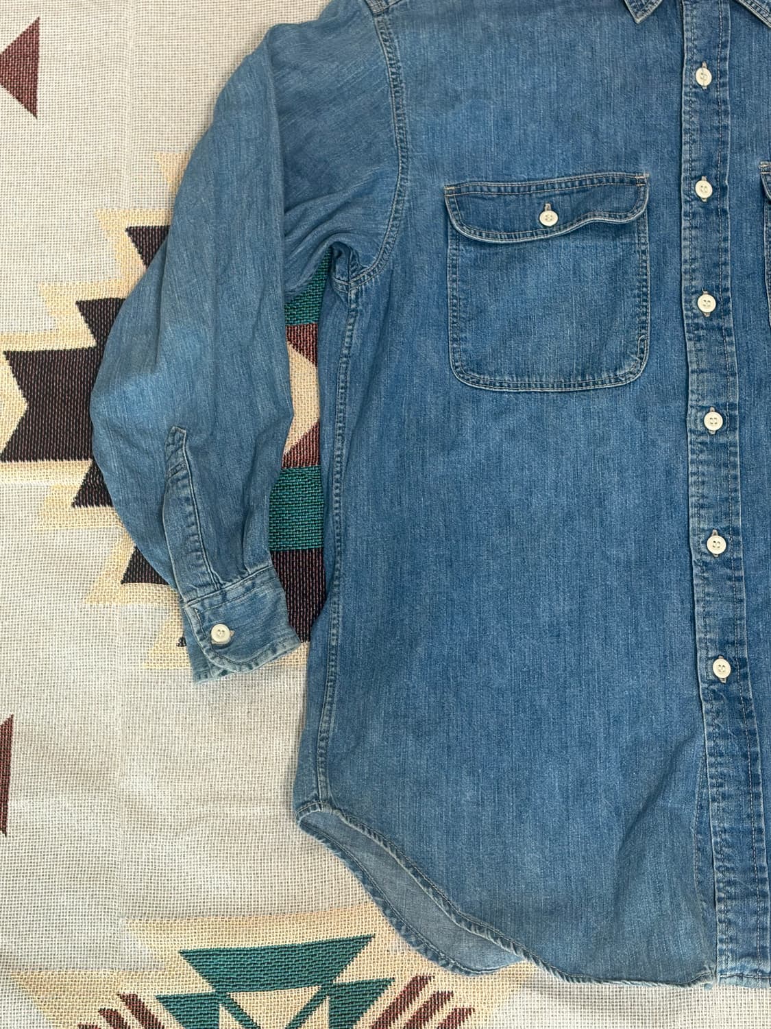 90~00s 랭글러 웨스턴 워크 데님 셔츠 상품이미지3