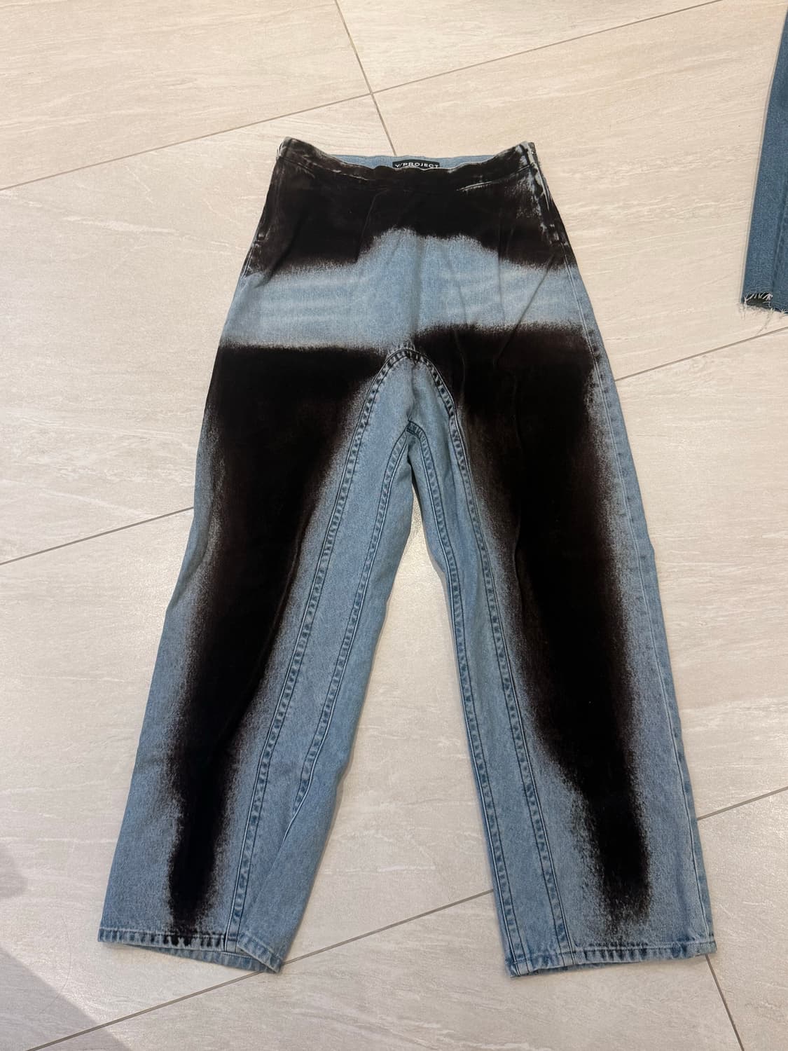 와이프로젝트 데님 수플레 프린팅 팬츠 상품이미지1