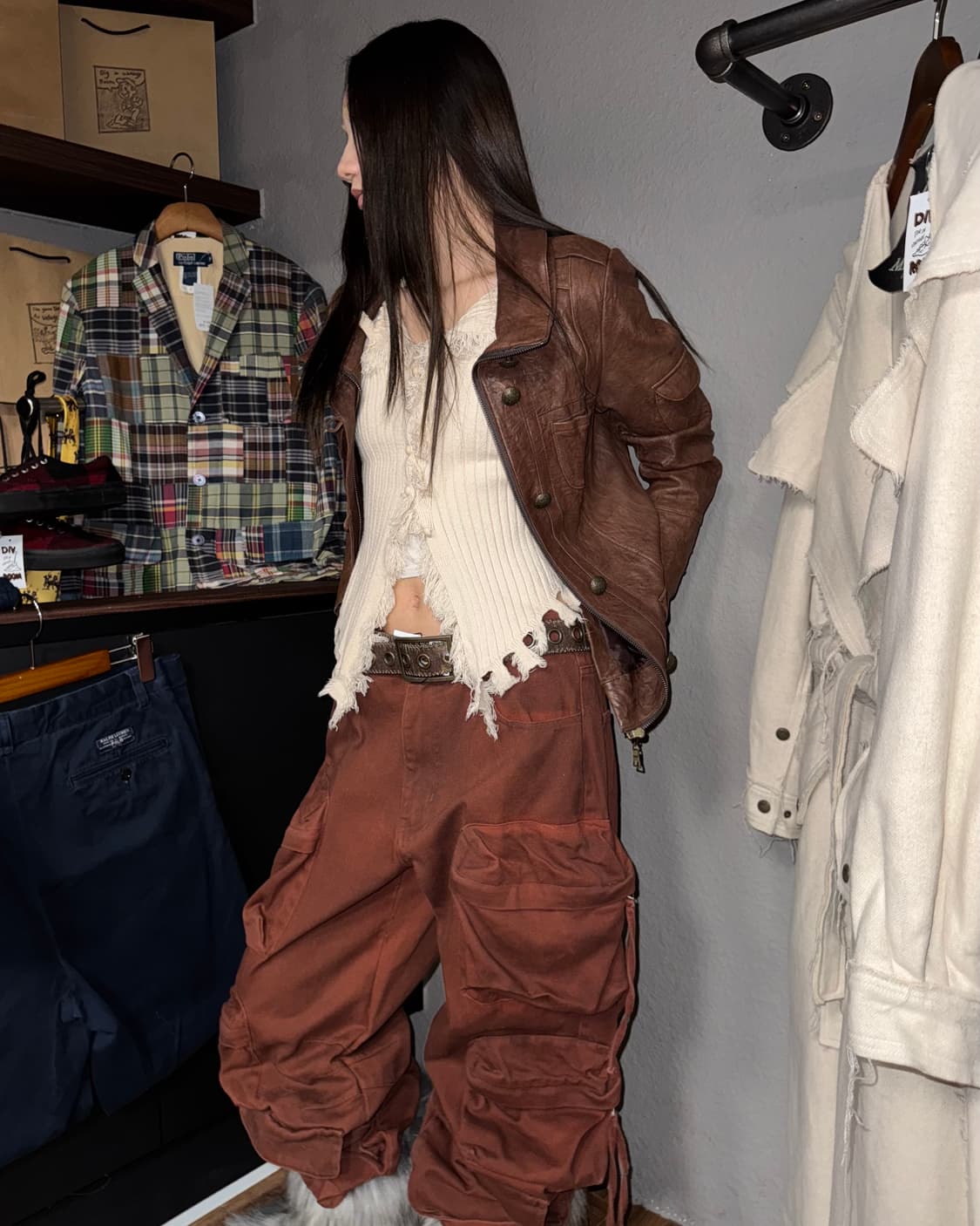 빈티지 양가죽 레더자켓 상품이미지3