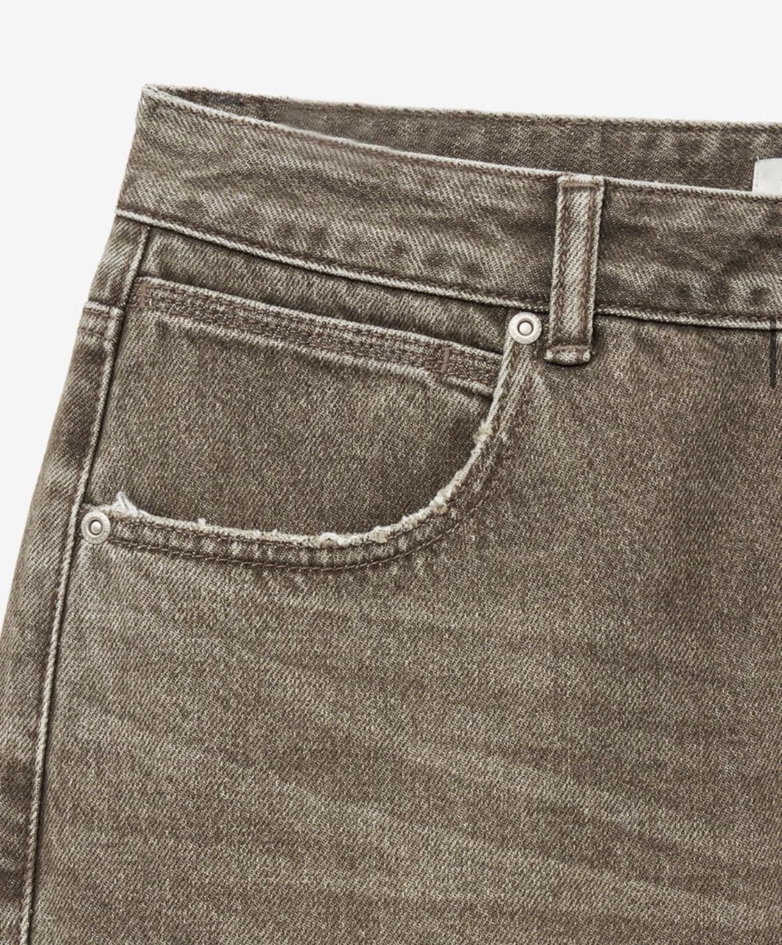 인사일런스 KIPAS 세미와이드 데님 팬츠 VINTAGE KHAKI 상품이미지6