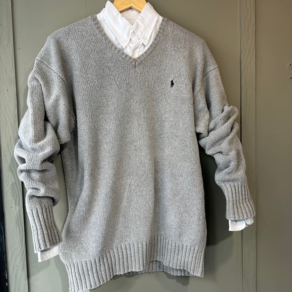 폴로 코튼 브이넥 니트105 상품이미지2