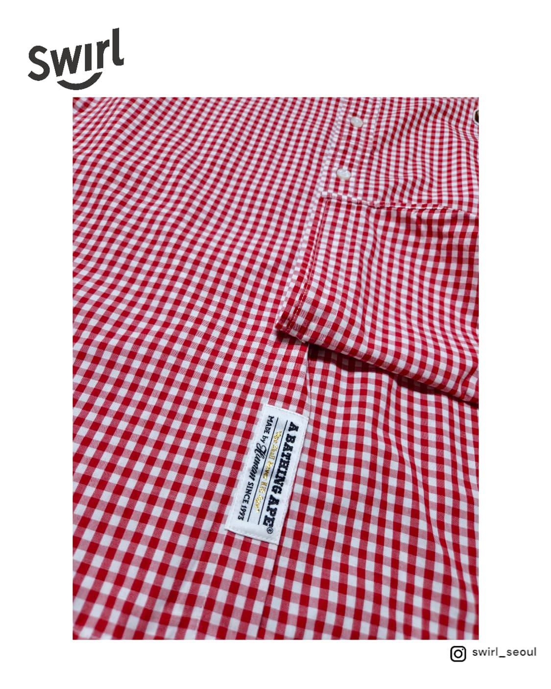 BAPE gingham half shirts 상품이미지5