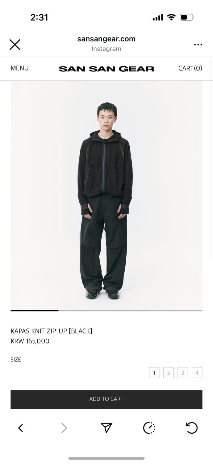 산산기어 카파스 니트 집업 상품이미지1