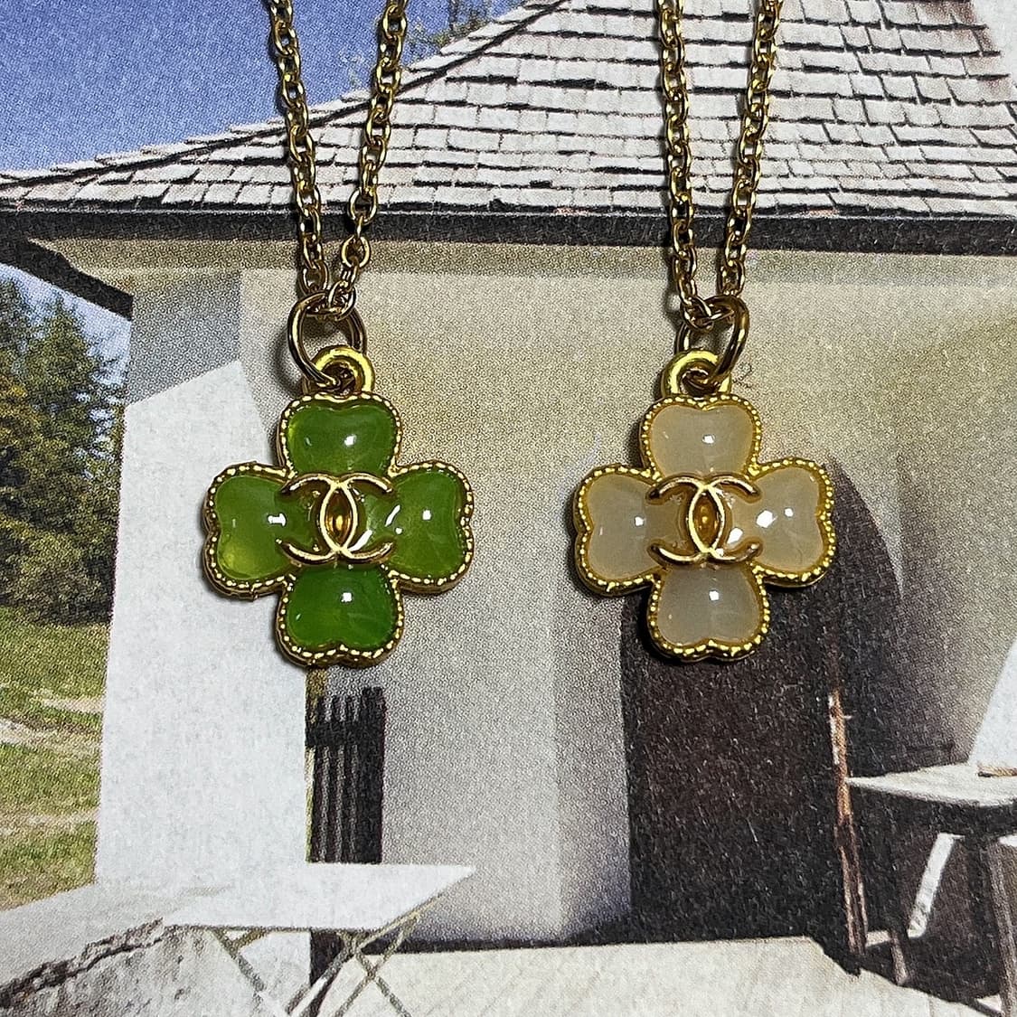 샤넬 젤리빈 클로버 업사이클링 골드 목걸이 (2Color) 상품이미지1