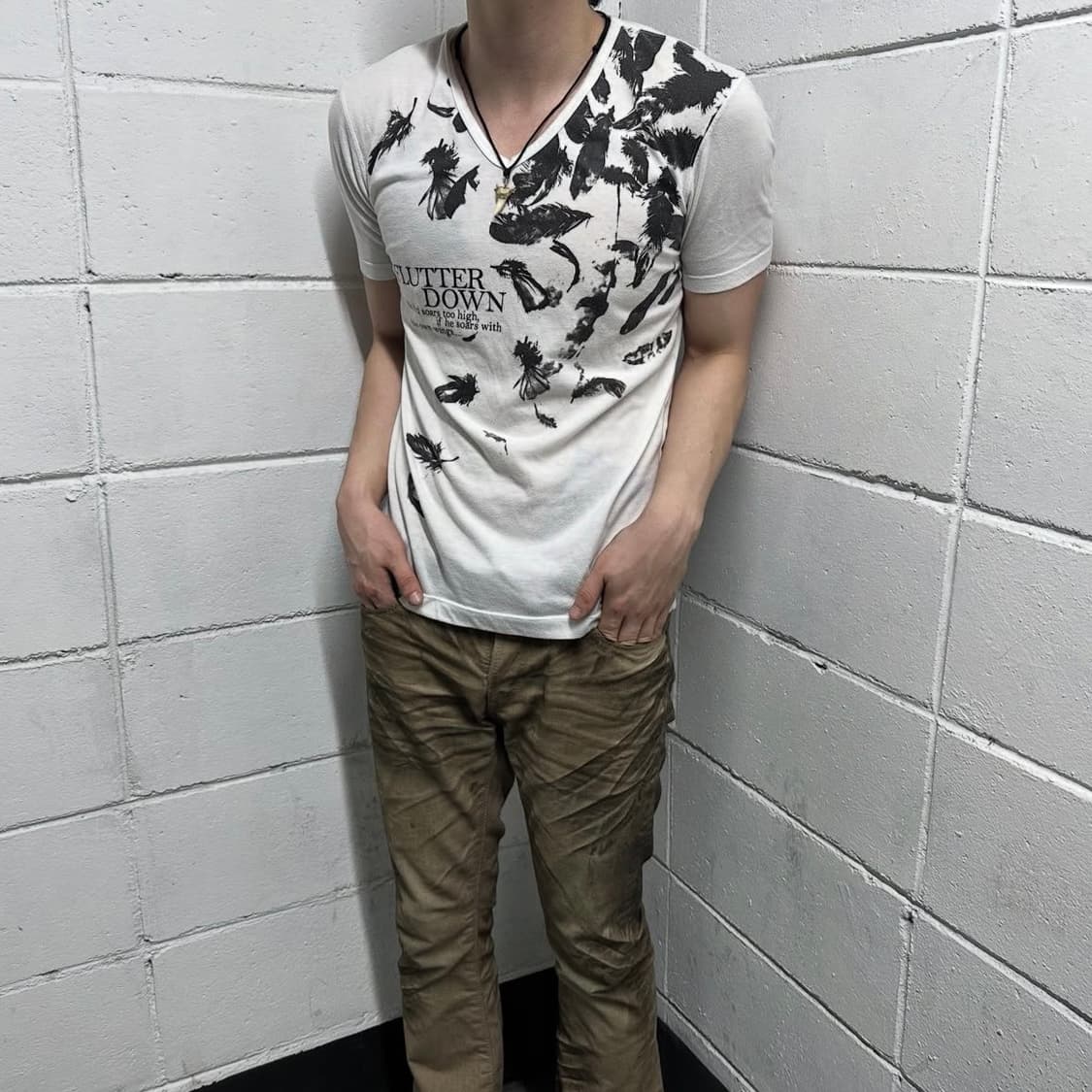 Nicole club feather printing short 상품이미지1