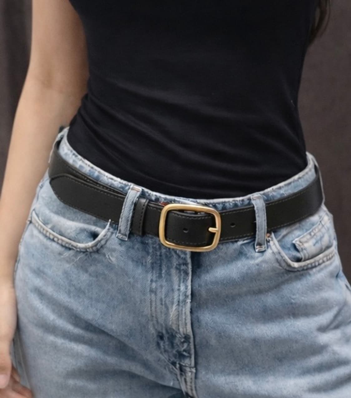 소가죽 스퀘어 데일리 벨트 상품이미지1