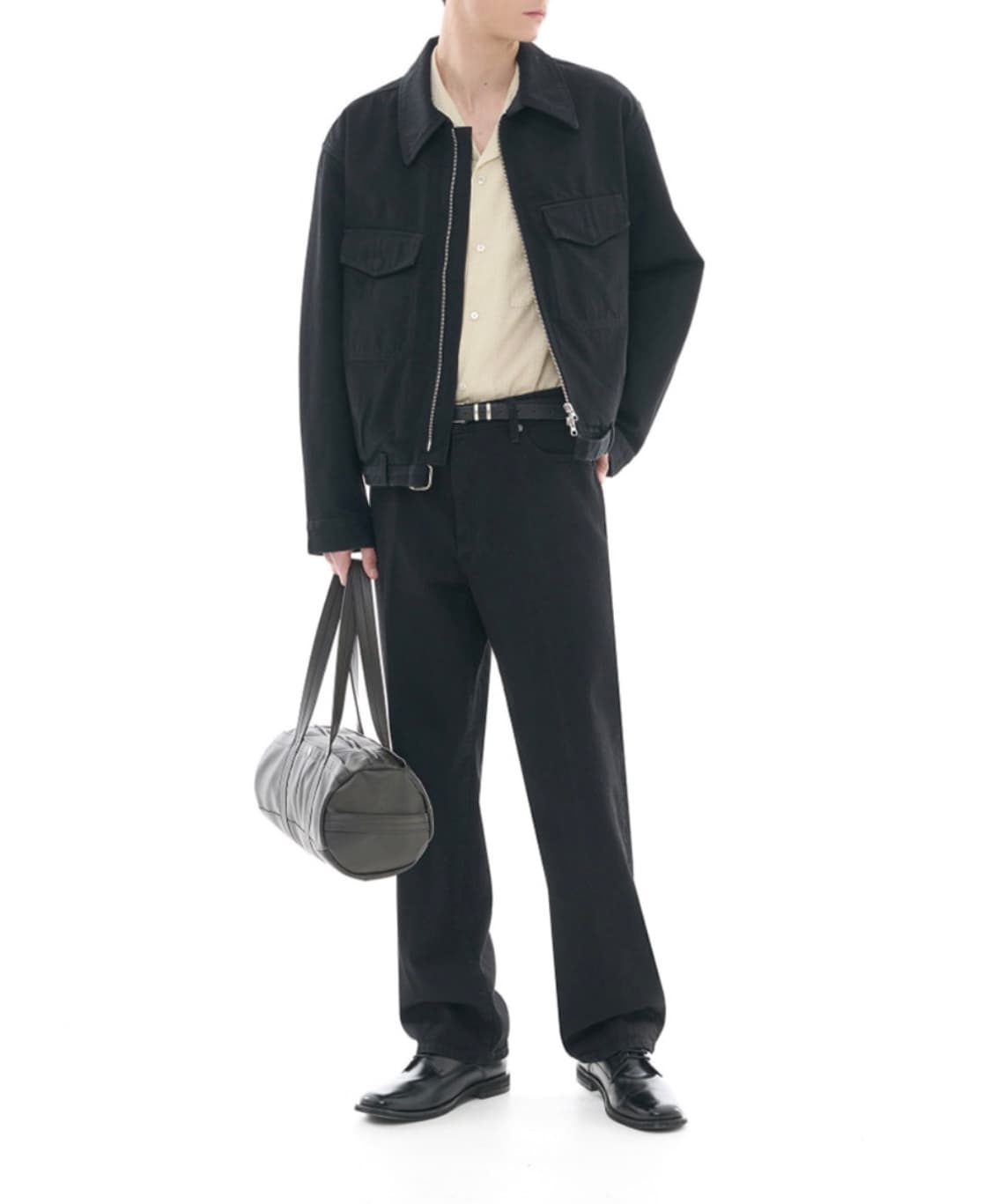 [새상품]비슬로우 콘밀 데님 스트레이트 셋업 블랙 L XL 상품이미지8