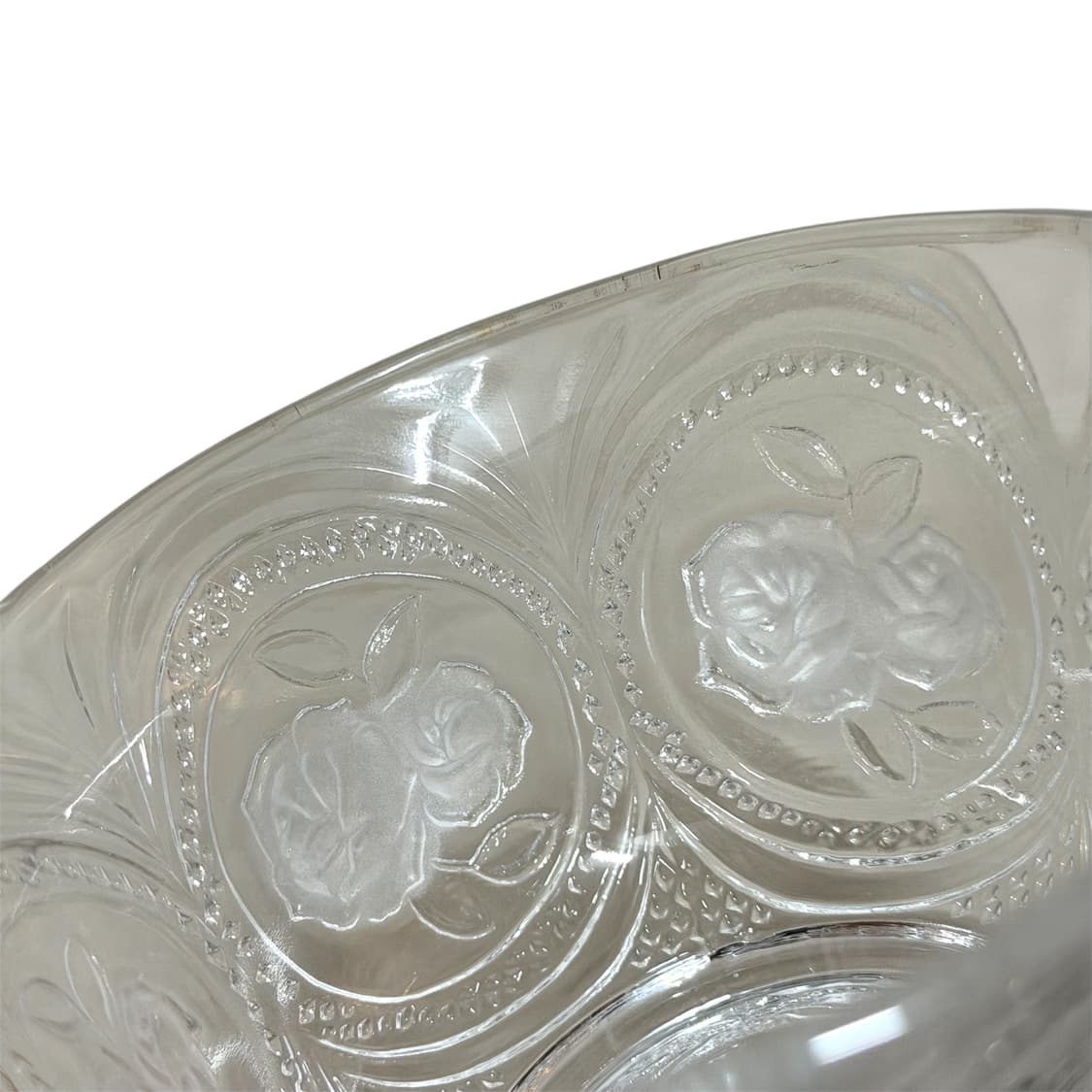 70s 로즈 릴리프 화이트 글라스 컵 상품이미지4