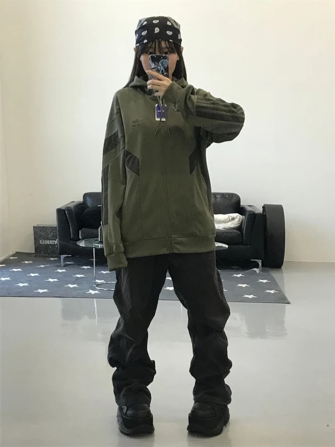 아디다스 카키 오리지널 후드집업 상품이미지1