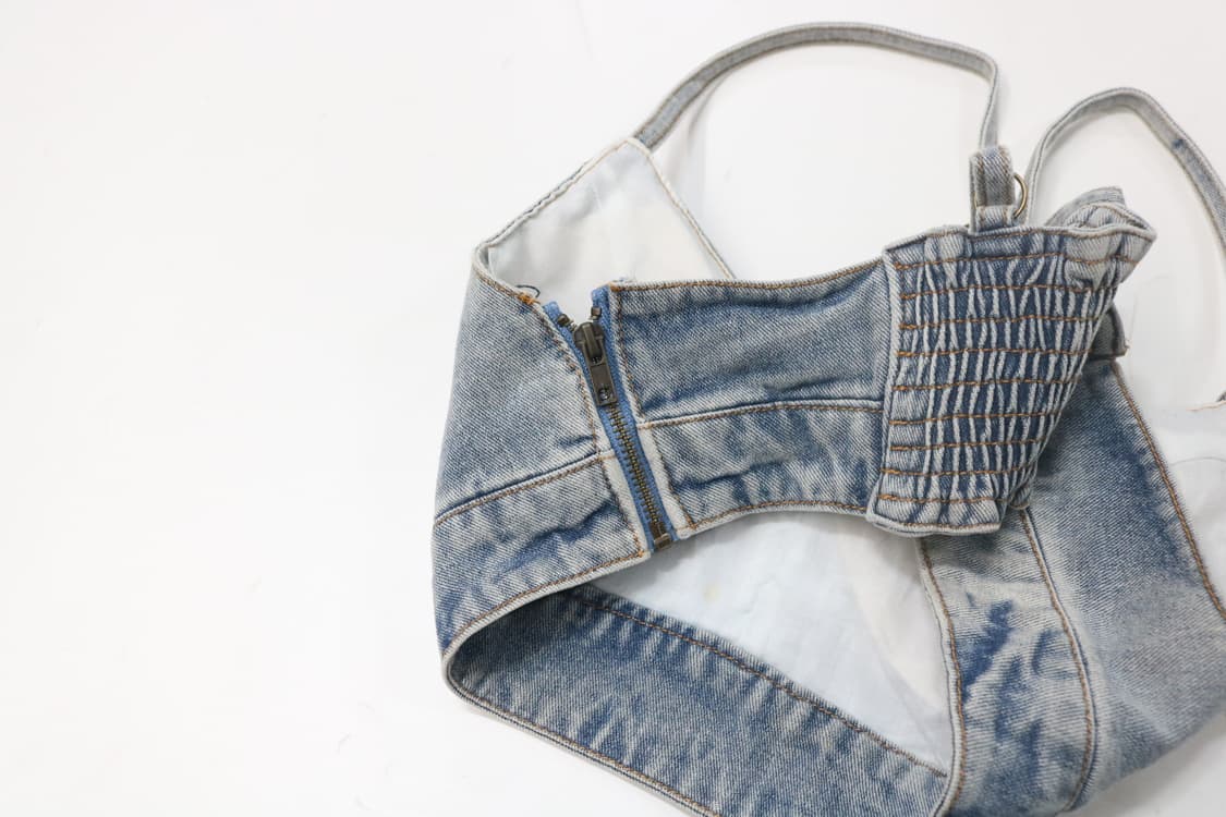 그레일 빈티지 워싱 데님 스트랩 뷔스티에 상품이미지7