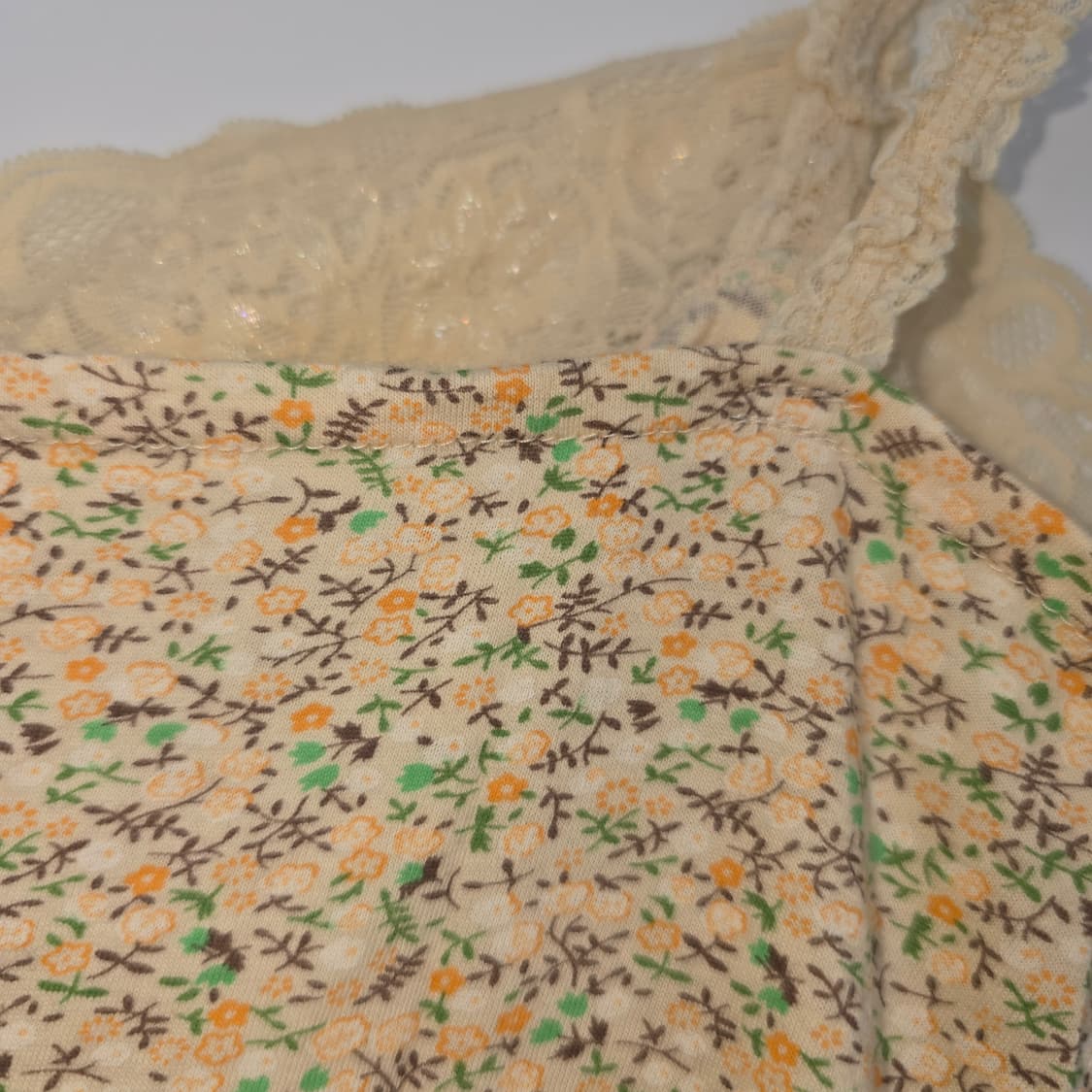 일본 빈티지 플라워 레이스 끈나시 블라우스 상품이미지5