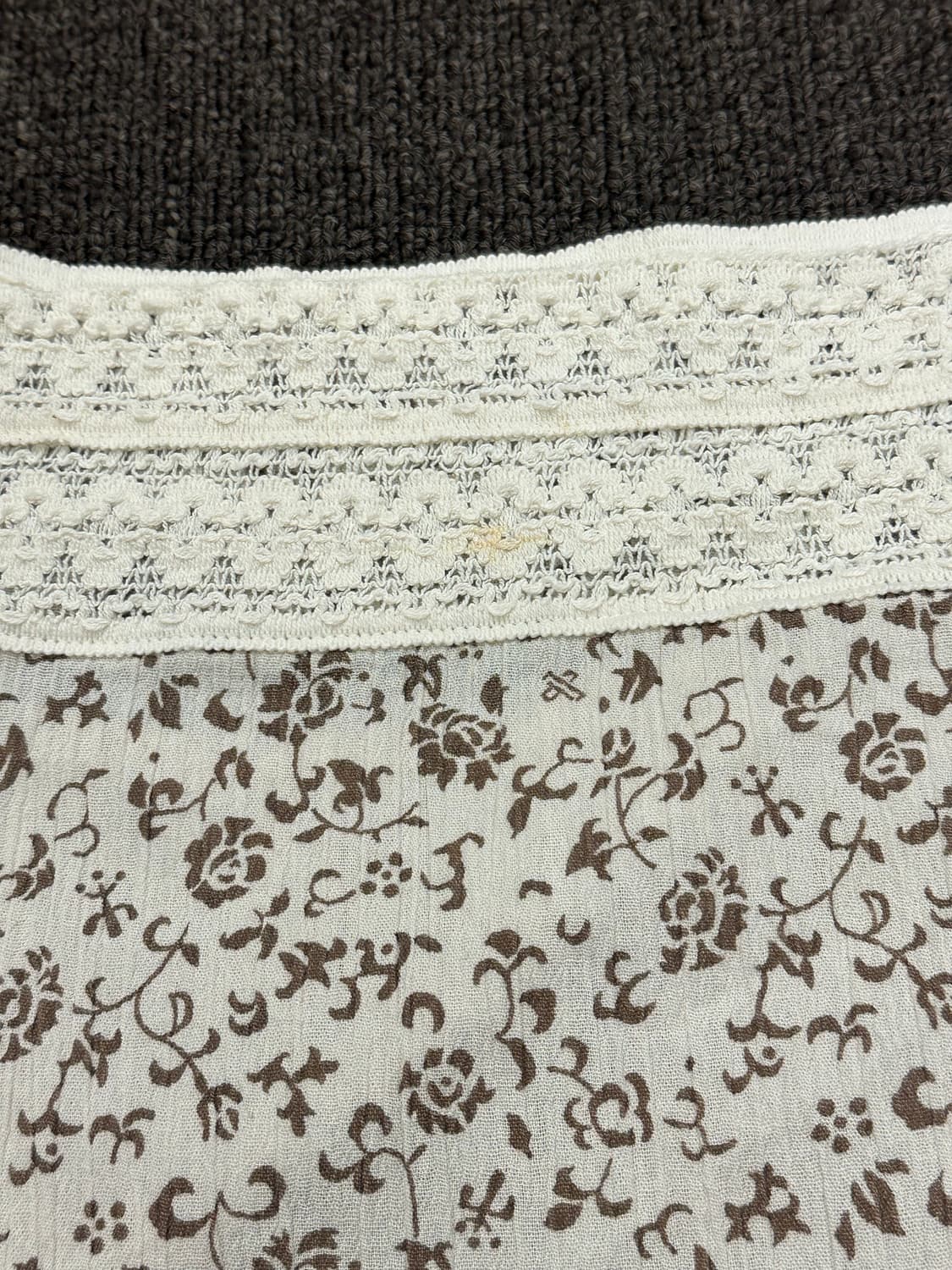 3L)Japanese vintage 여성 플라워 패턴 레이스 디테일 나시 상품이미지3