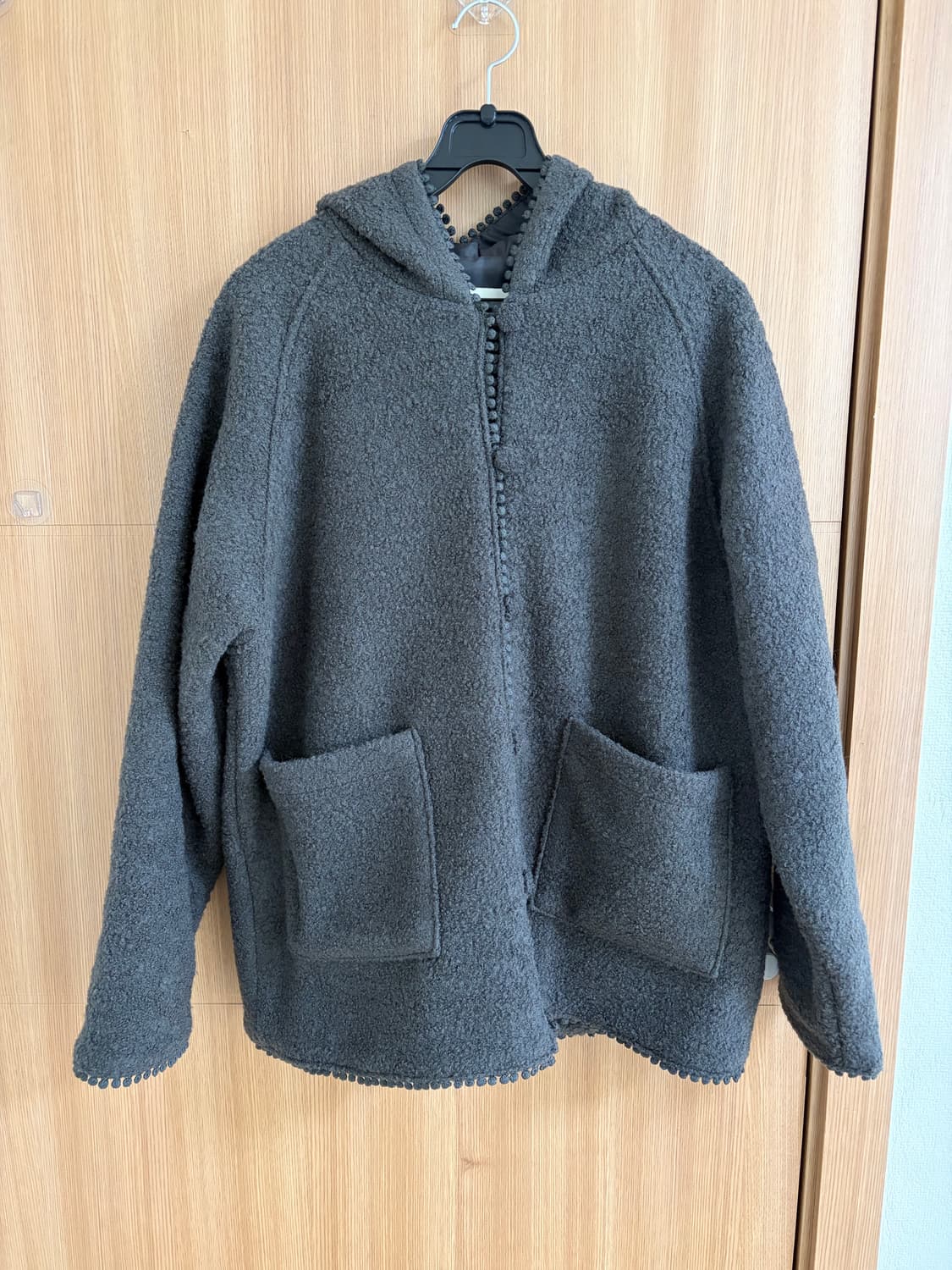 (무료배송)페스토 후디드 부클 가디건 다크 문 상품이미지2