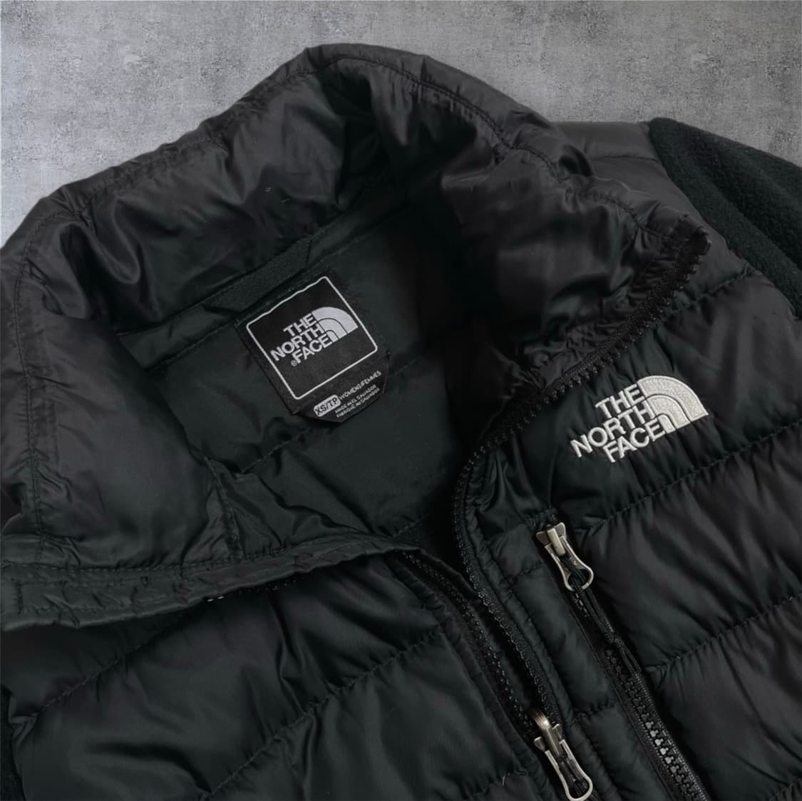 노스페이스 블랙 데날리 550 패딩 믹스 플리스 자켓 XS 상품이미지2