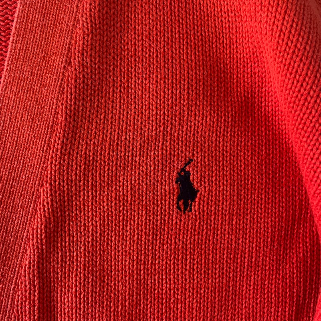 100 폴로랄프로렌 90s 신한인터네셔널 주황 가디건 상품이미지3