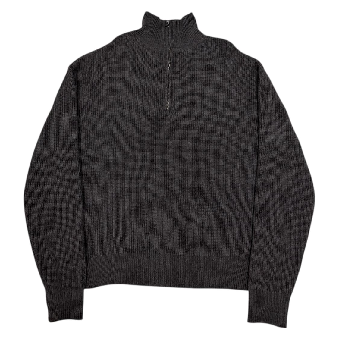 아트이프액츠 울 브라운 하프 반집업 니트 L 상품이미지1