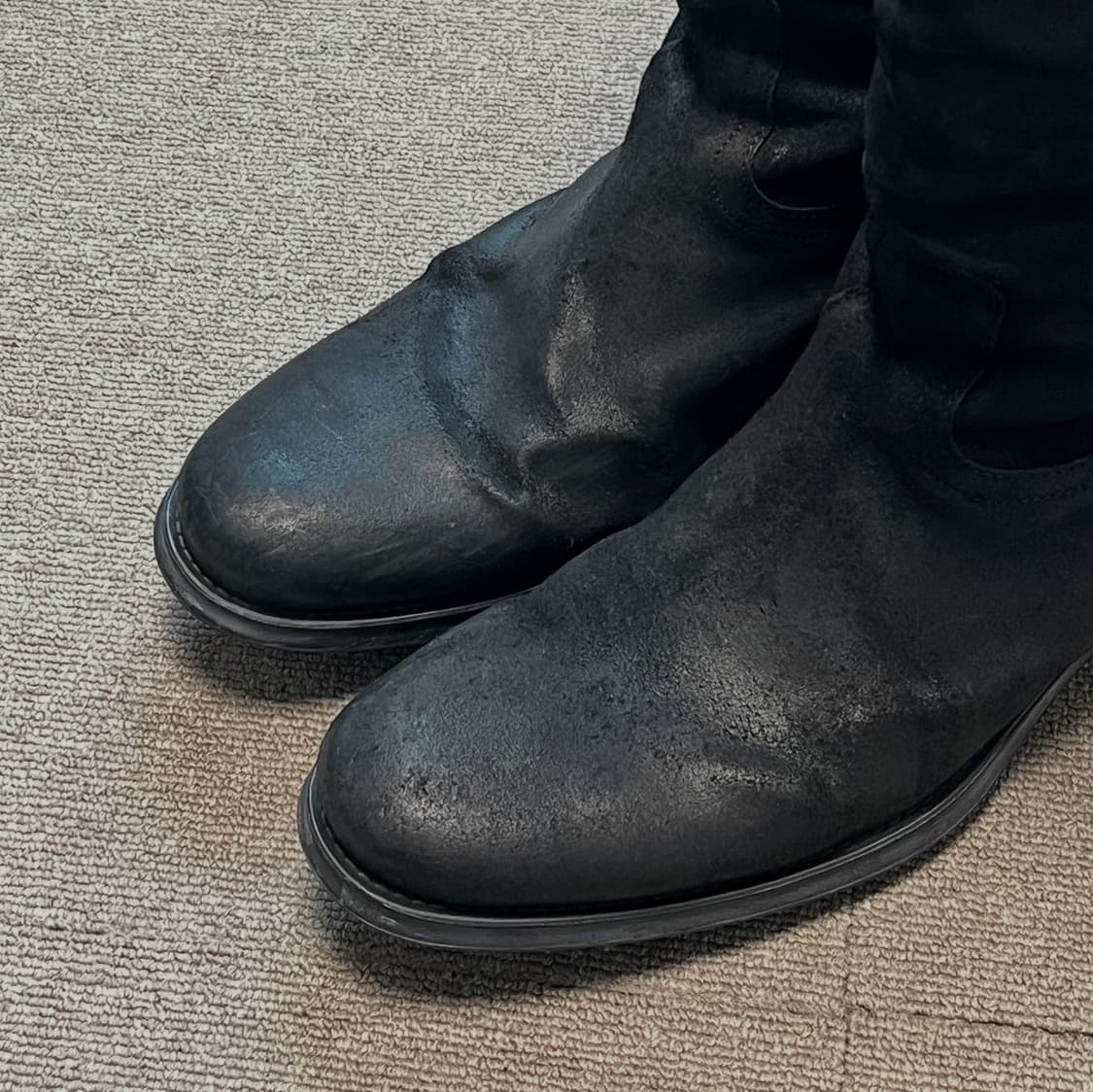 보에모스 블랙 레더 웨스턴 부츠 상품이미지5