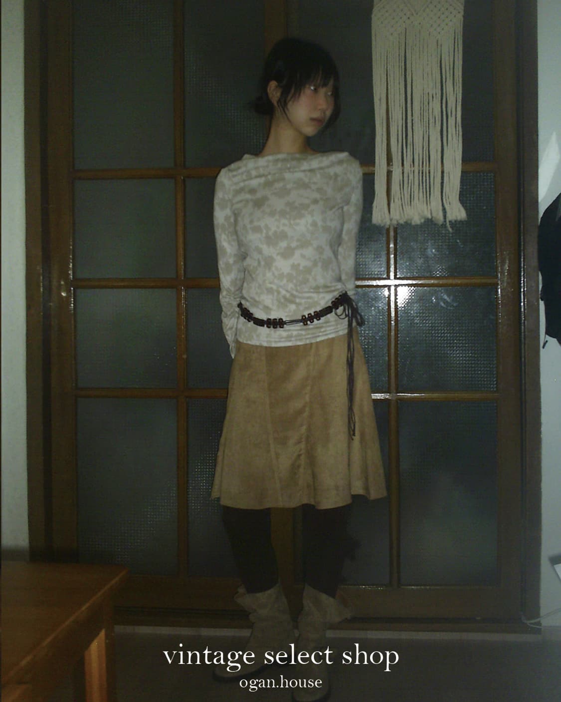 vintage a-line suede skirt 상품이미지3