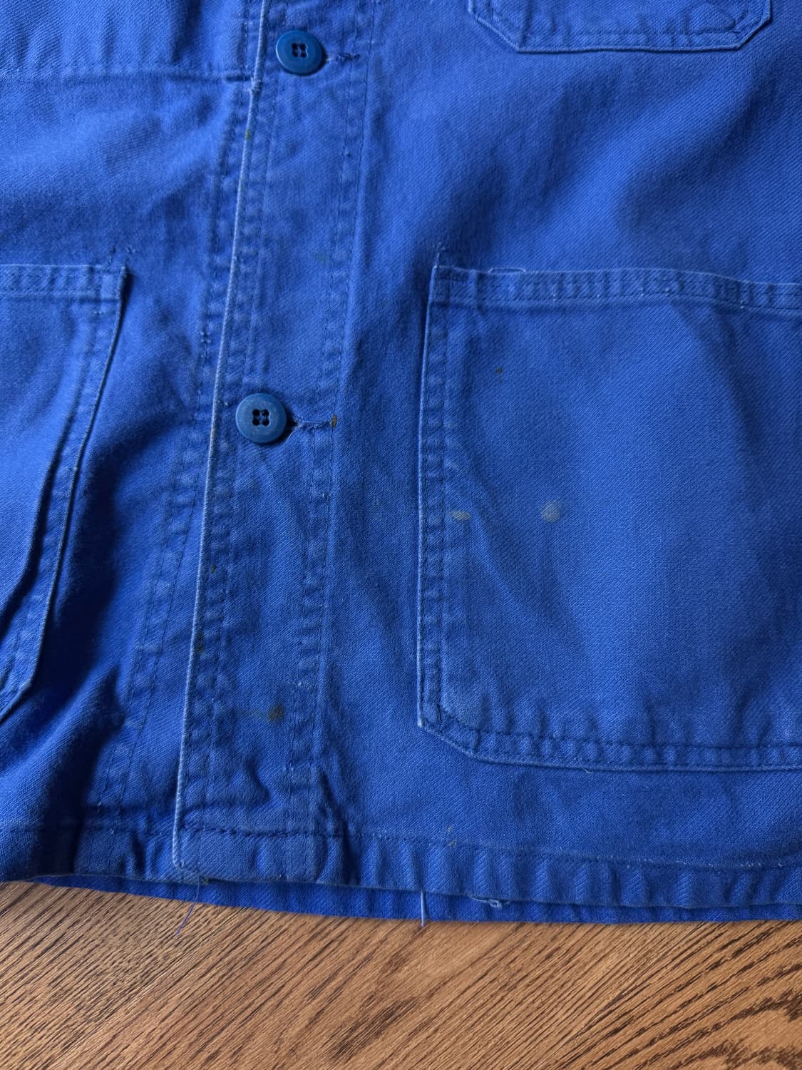 [M]Made in France 빈티지 3포켓 잉크블루 프렌치 워크 자켓 상품이미지5