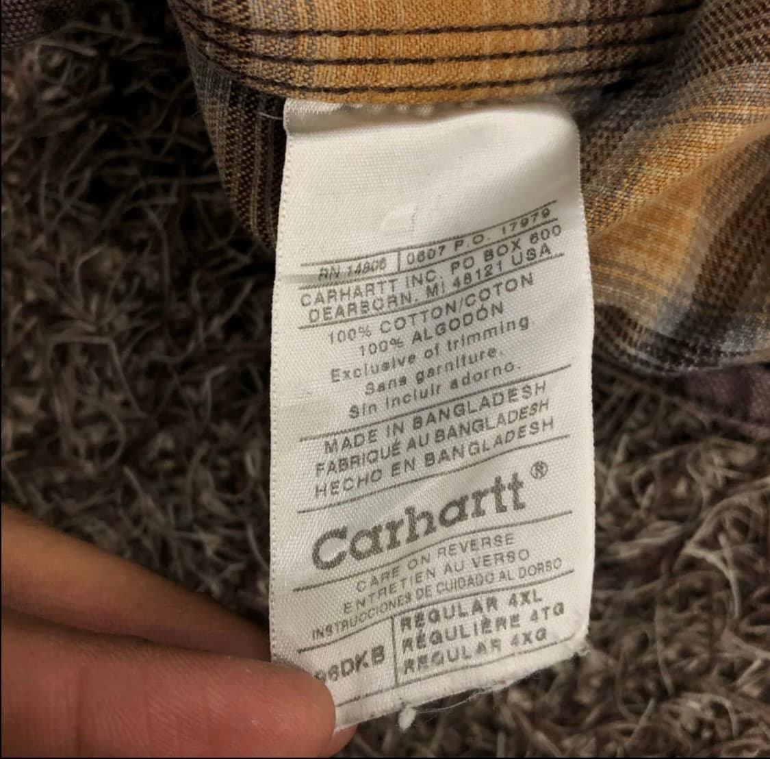 칼하트 캔버스 플란넬 라이너 워크 셔츠 자켓 4xl 상품이미지9