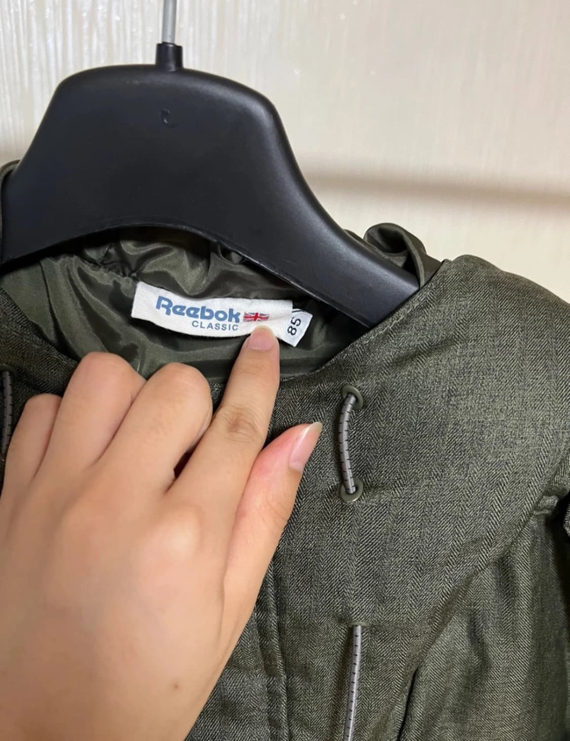 리복 카키 패딩 남녀공용 다운 점퍼 85 상품이미지4