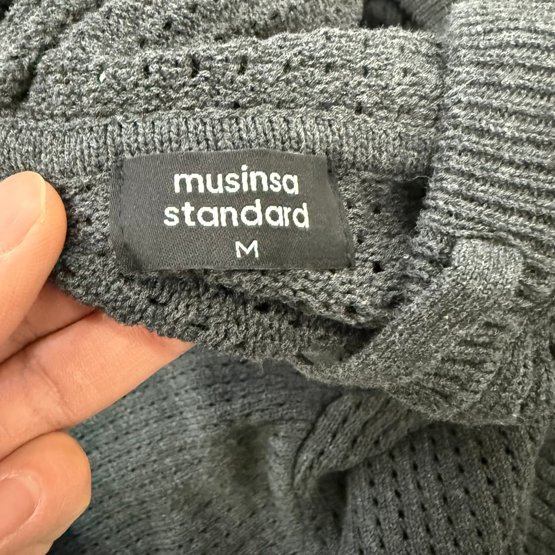 [M] 신형 무신사스탠다드 크로셰 니트 후디드 집업 0109T1 상품이미지3