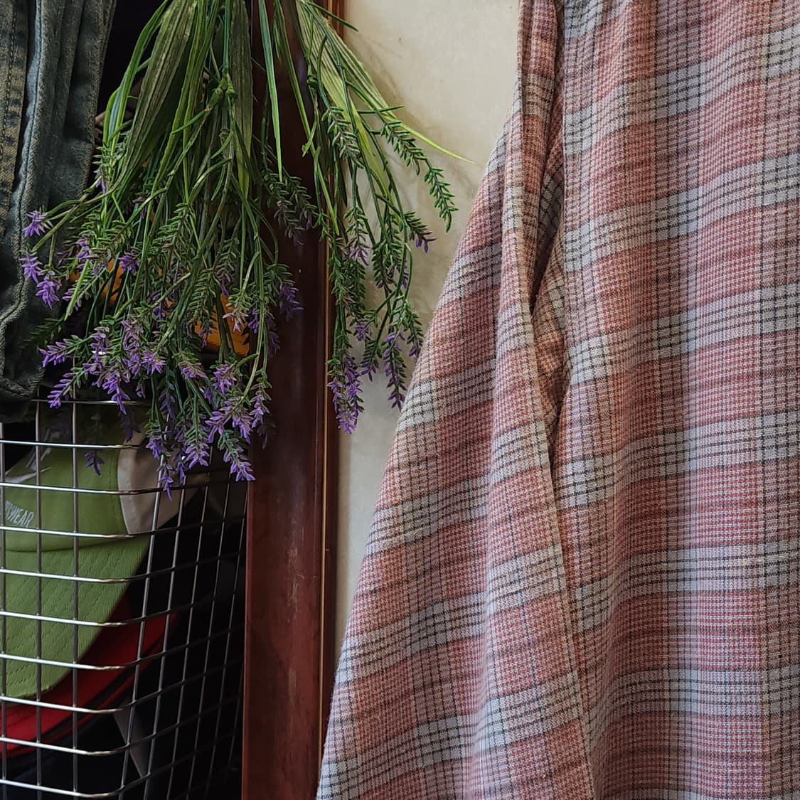 60s 프랑스 워크셔츠 가드너 빈티지 셔츠 라이트 핑크 잔체크 s 상품이미지7