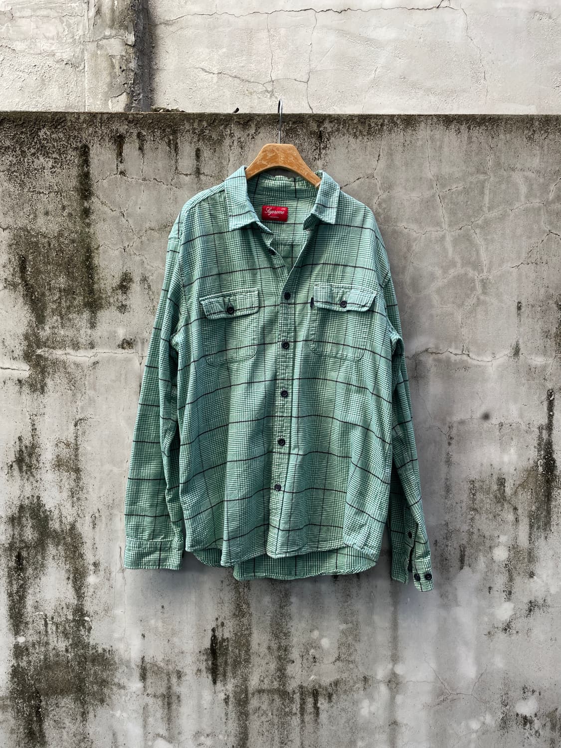 Supreme Green Flannel Check Shirt 상품이미지1