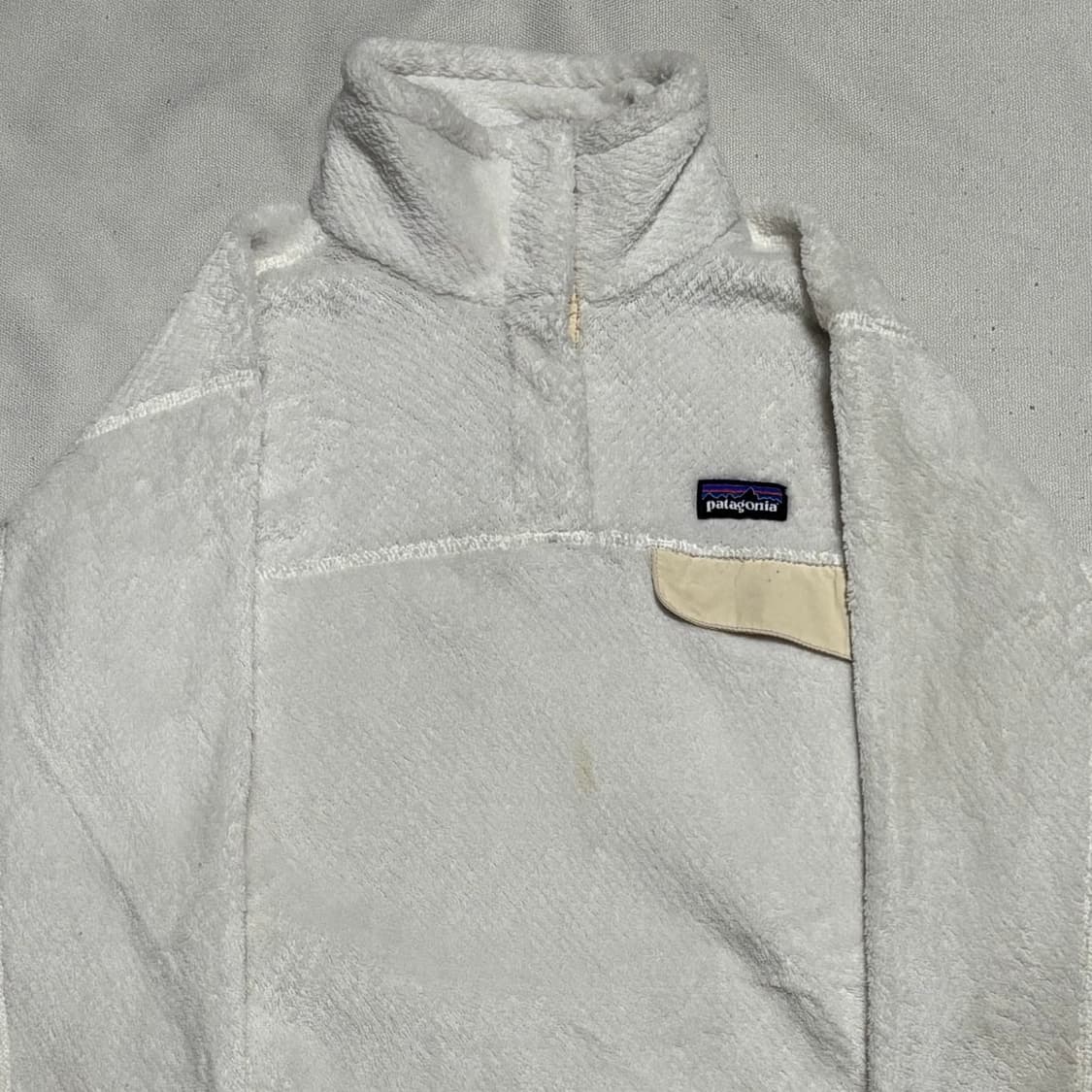 M 파타고니아 여성 화이트 반집업 플리스 상품이미지1