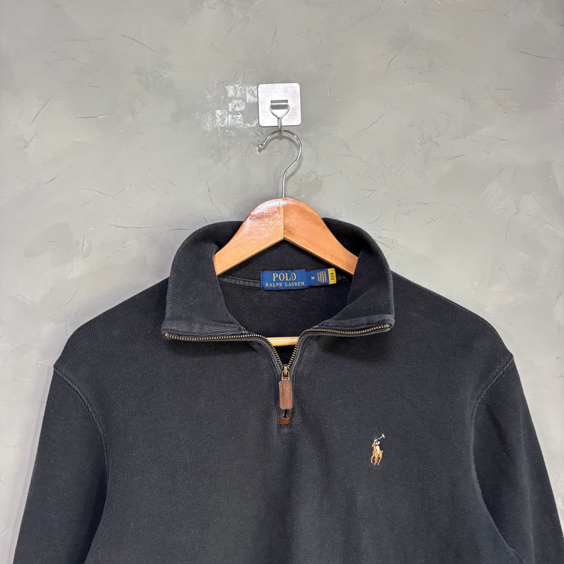 폴로 랄프로렌 니트 반집업 검정 상품이미지2