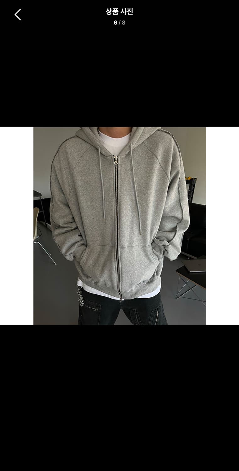 Free / 그레이 ) 데끼 오버핏 후드 집업 상품이미지6
