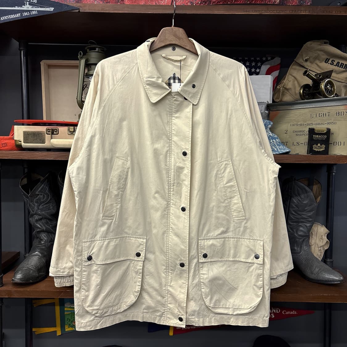 80~90s 올드 버버리 라이트코튼 유틸리티 하프자켓 N830 상품이미지1