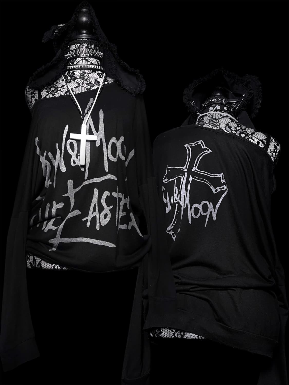 JPN 펑크 레터링 오프숄더 롱슬리브 상품이미지1