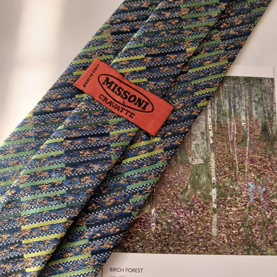 미쏘니 실크 다크그린 패턴 넥타이 9.1cm A+등급 A19073
 상품이미지5