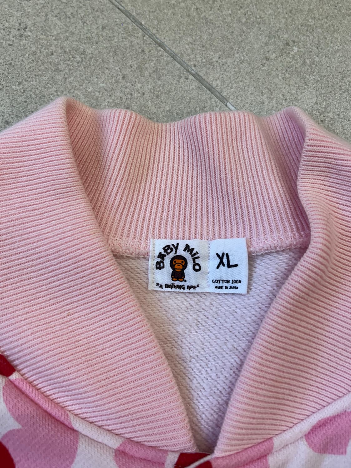 베이프 마일로 핑크 바시티 자켓 상품이미지3