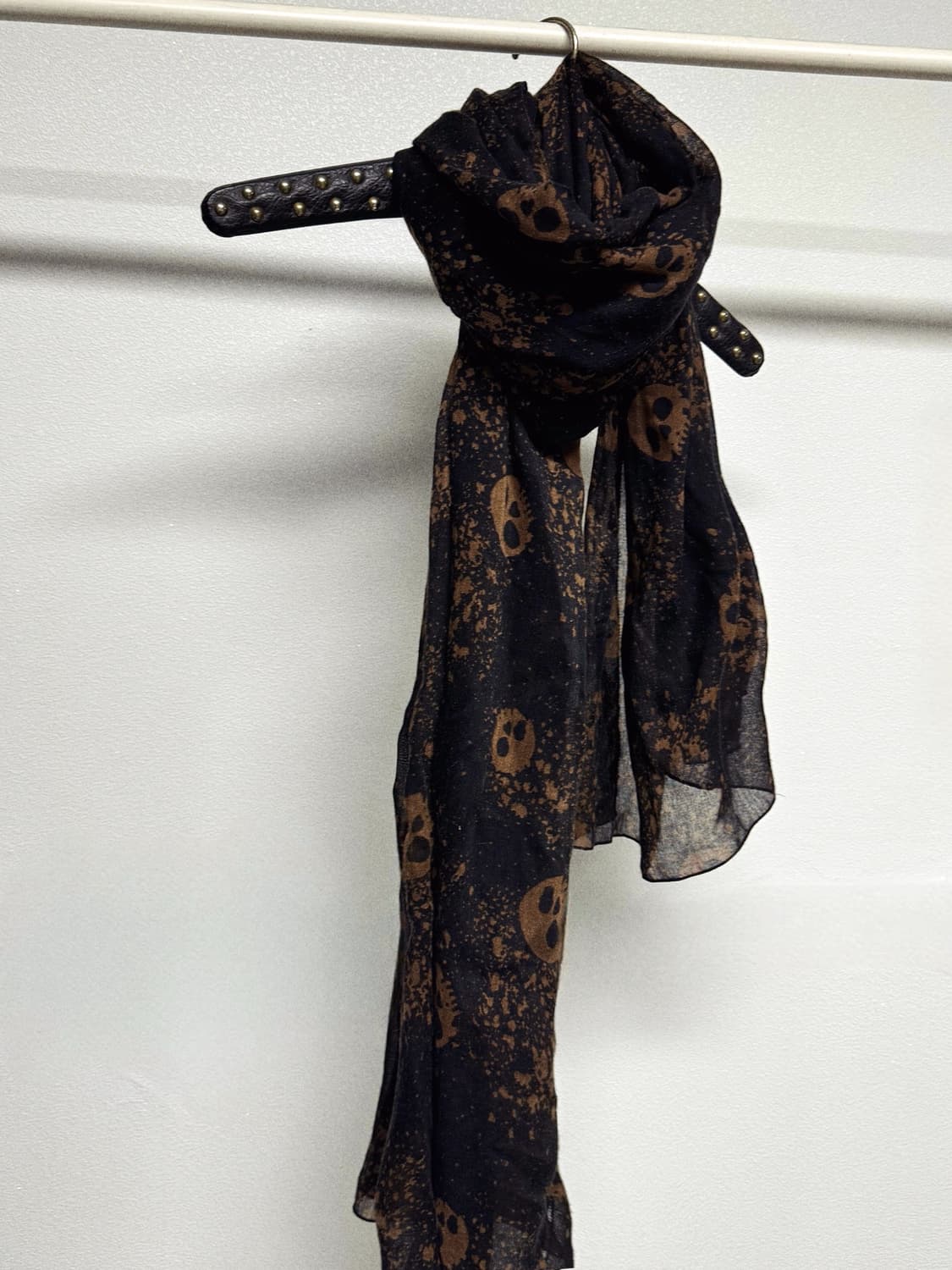 그런지 펑크 스컬 머플러 상품이미지1