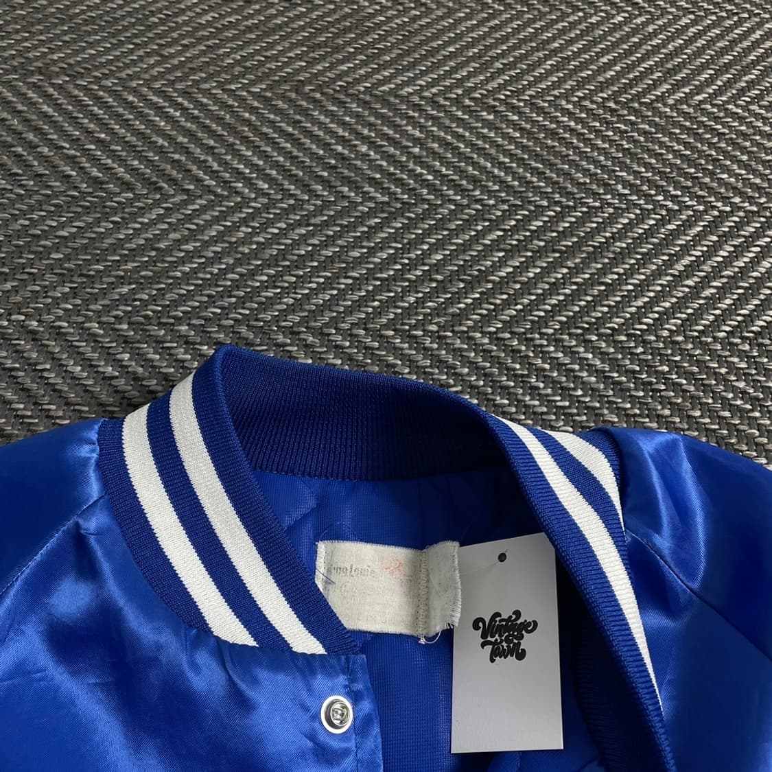 USA 빈티지 레터링 올드스쿨 새틴 바시티 자켓o 4210 상품이미지5