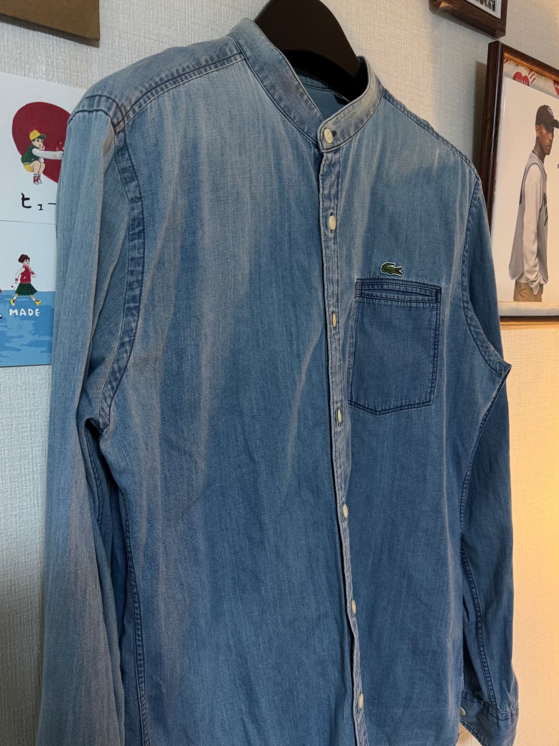 [L] 라코스테 헨리넥 데님 셔츠 상품이미지2
