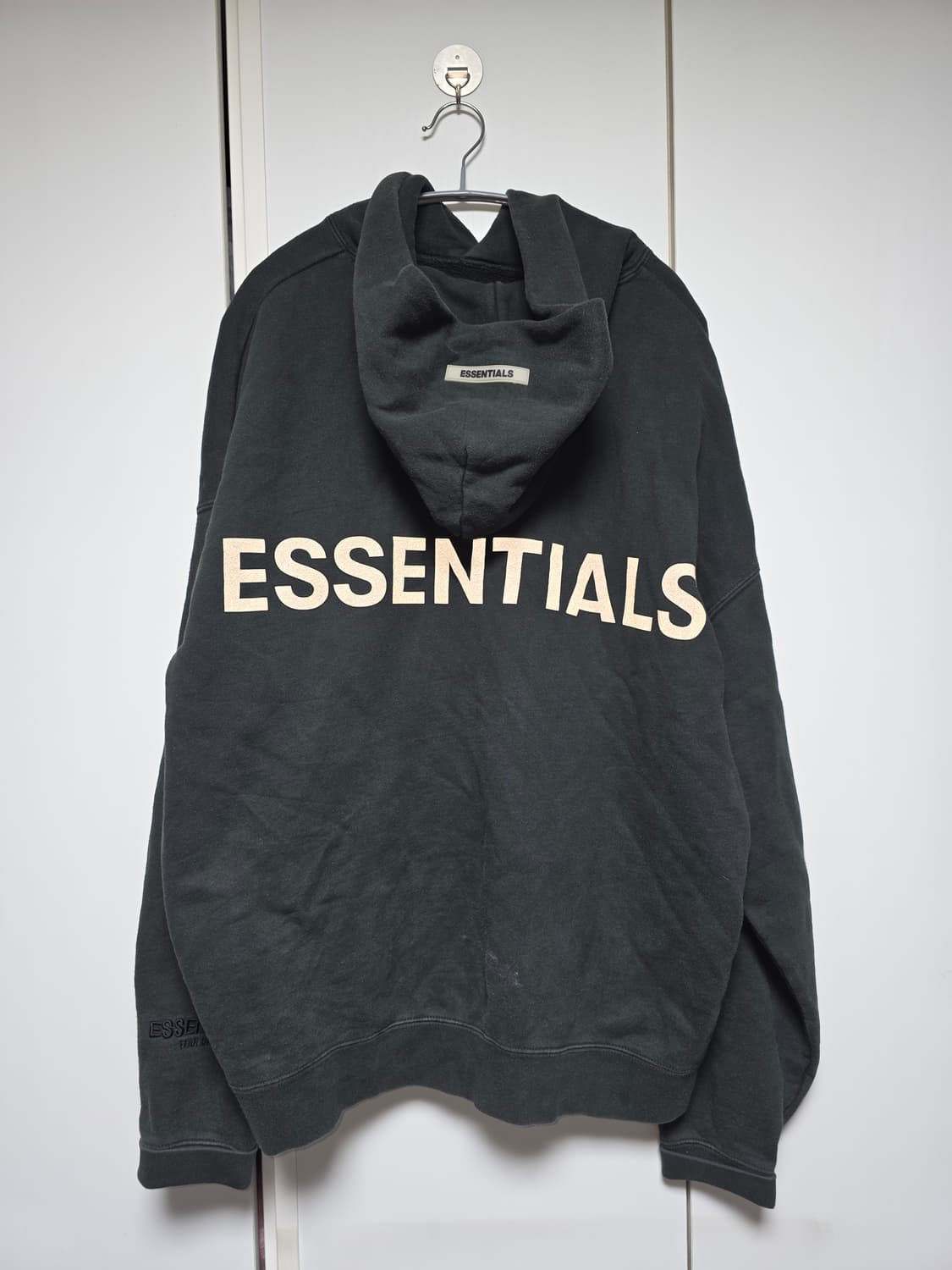 에센셜 ESSENTIALS 블랙 후드티 L (실측 XL) 상품이미지1