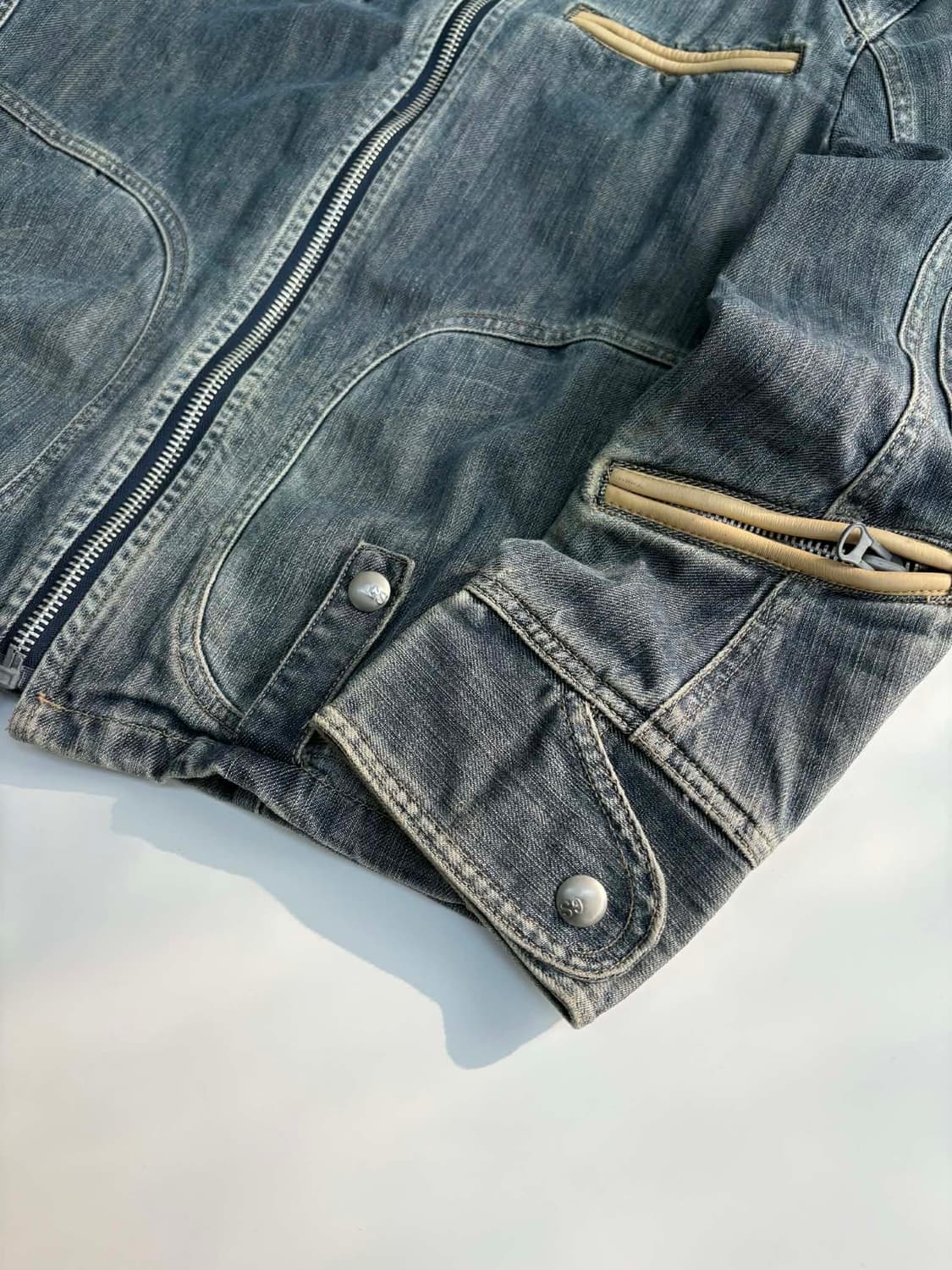 [M] 지스타 로우 Y2K 데님 바이커 바라쿠다 자켓 상품이미지7