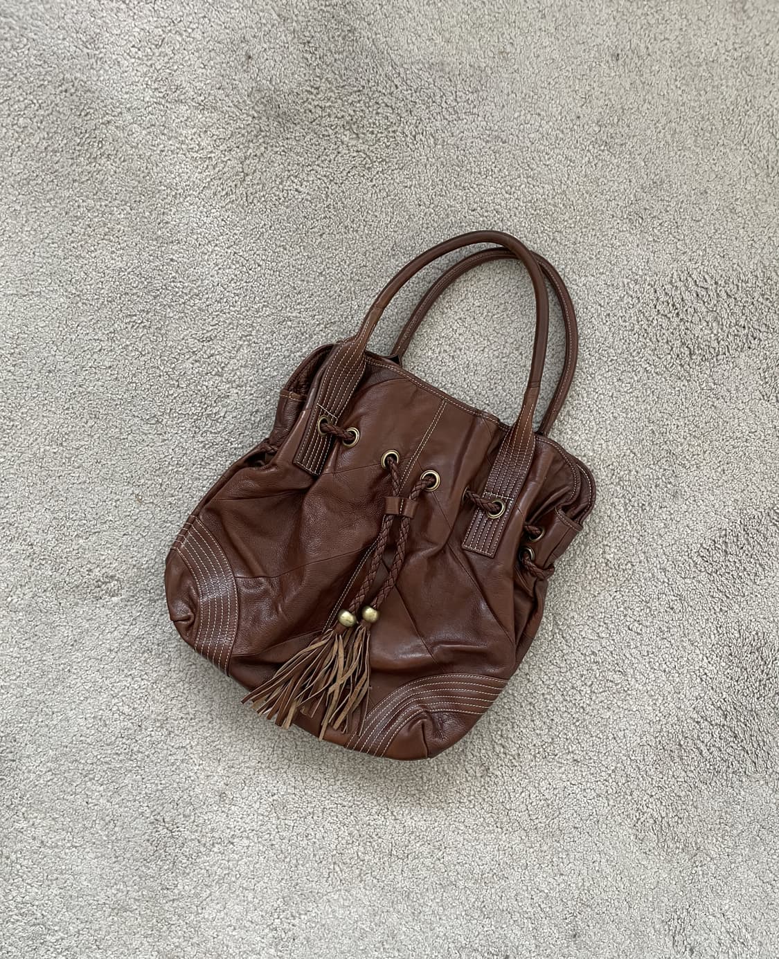 vintage stitch tassel bucket bag 상품이미지1