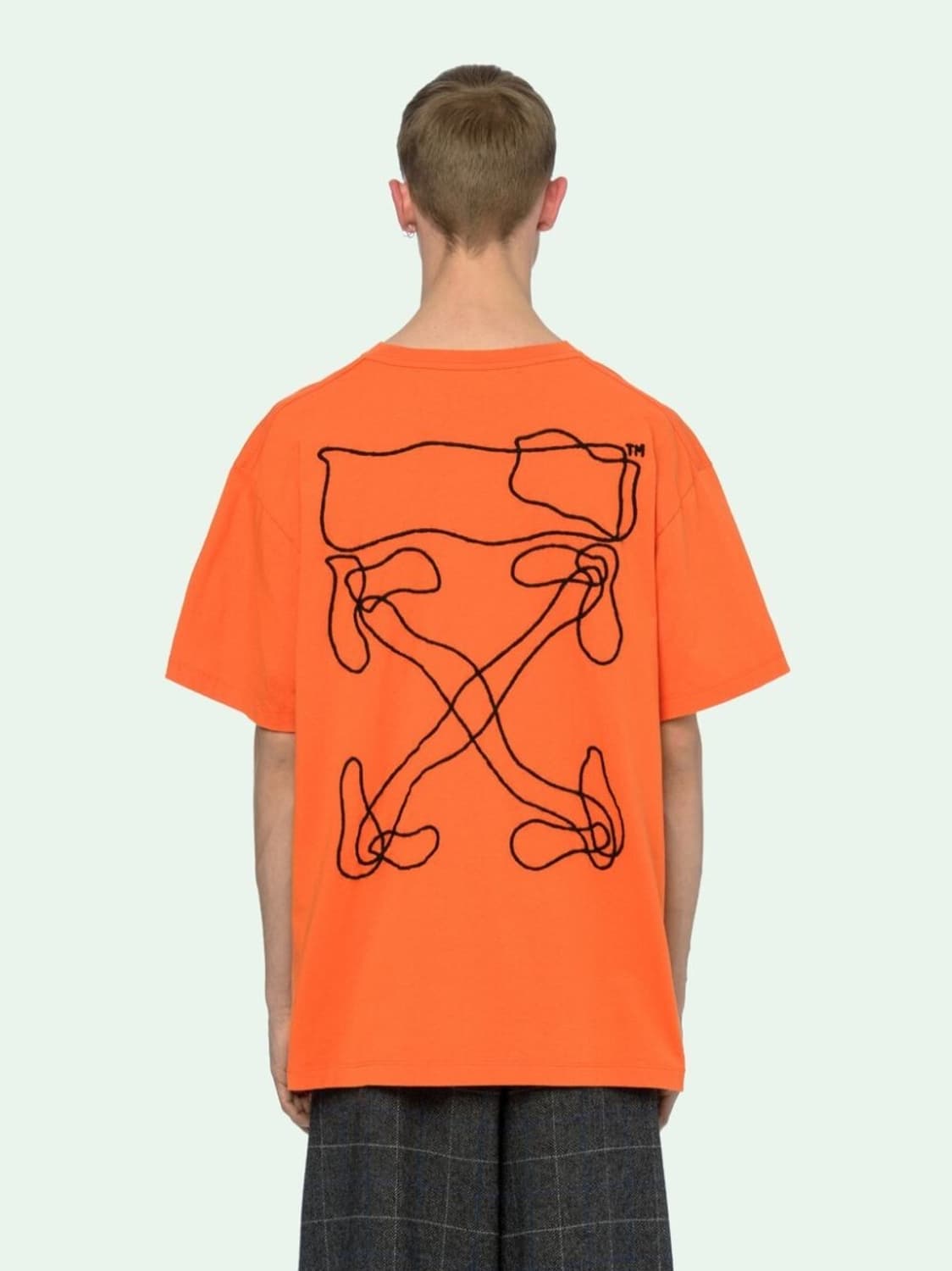 오프화이트 앱스트랙 애로우 오버 반팔 티셔츠 xs 오렌지 상품이미지1