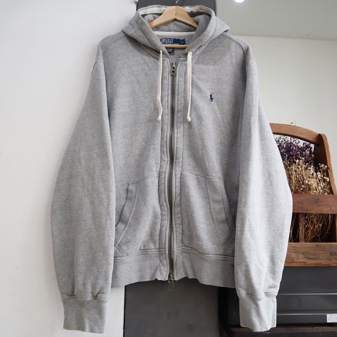 폴로 그레이 후드집업 상품이미지1