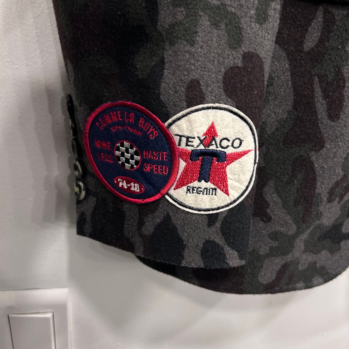 핸드메이드 카모플라쥬 패치 울모직 블레이져 상품이미지4