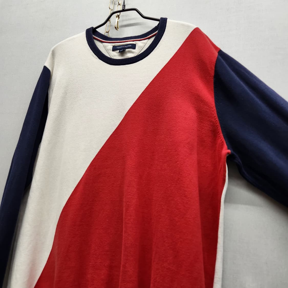 타미힐피거 컬러블럭 코튼 니트 XL(XL) 상품이미지3